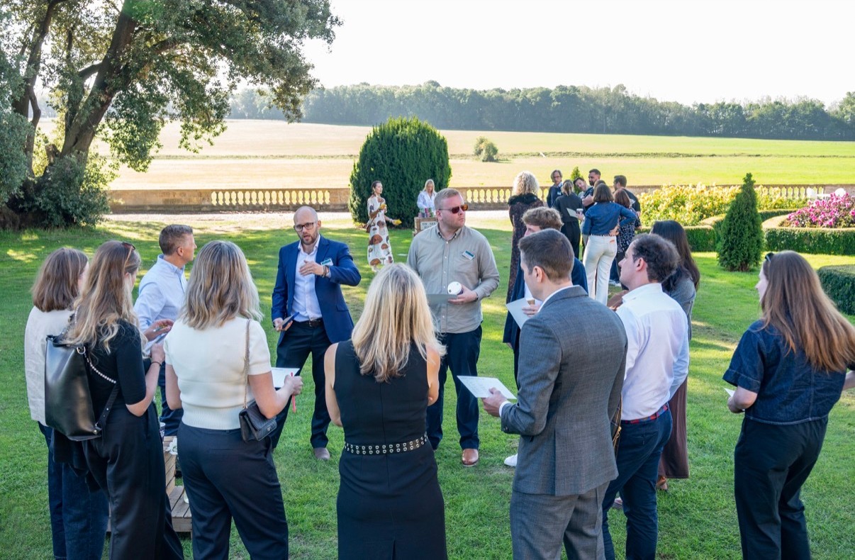 Beacon Voices in conversation on the lawn at Prestwold Hall during Illuminate 2026